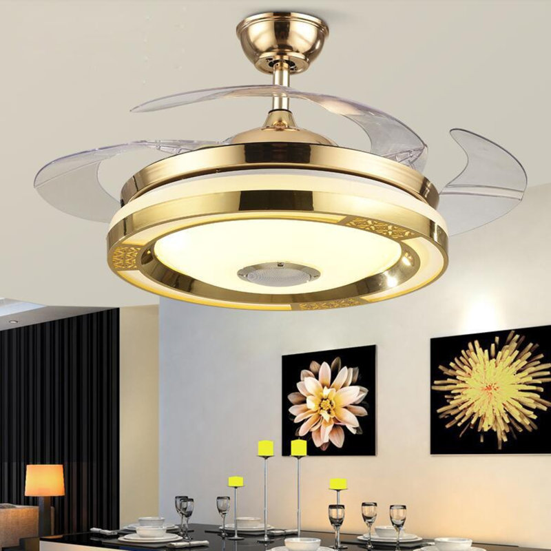 Mercer41 42" Joanie 4 Blade LED Retractable Blades Ceiling Fan with